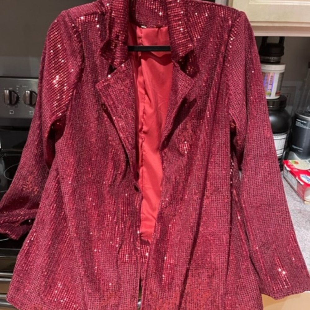 Red Sequin Blazer